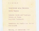 Hotel Savoia Majestic Dinner Menu Genova Italy Genoa 1969 - $17.82
