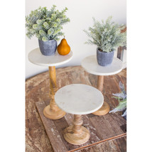 Kalalou 10 x 17 in. Wooden Display Stands with White Marble Tops - Set of 3 - $3,980.90 MXN