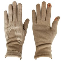 Women&#39;s Fleece Lining Fashion Suede Glove Knit Gloves with Touch Screen Finger - £10.26 GBP