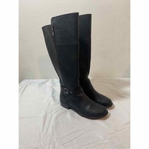 G By Guess Boots Womens 9.5 M WC Knee High Riding Boots Black Side Zip Buckle - £23.97 GBP