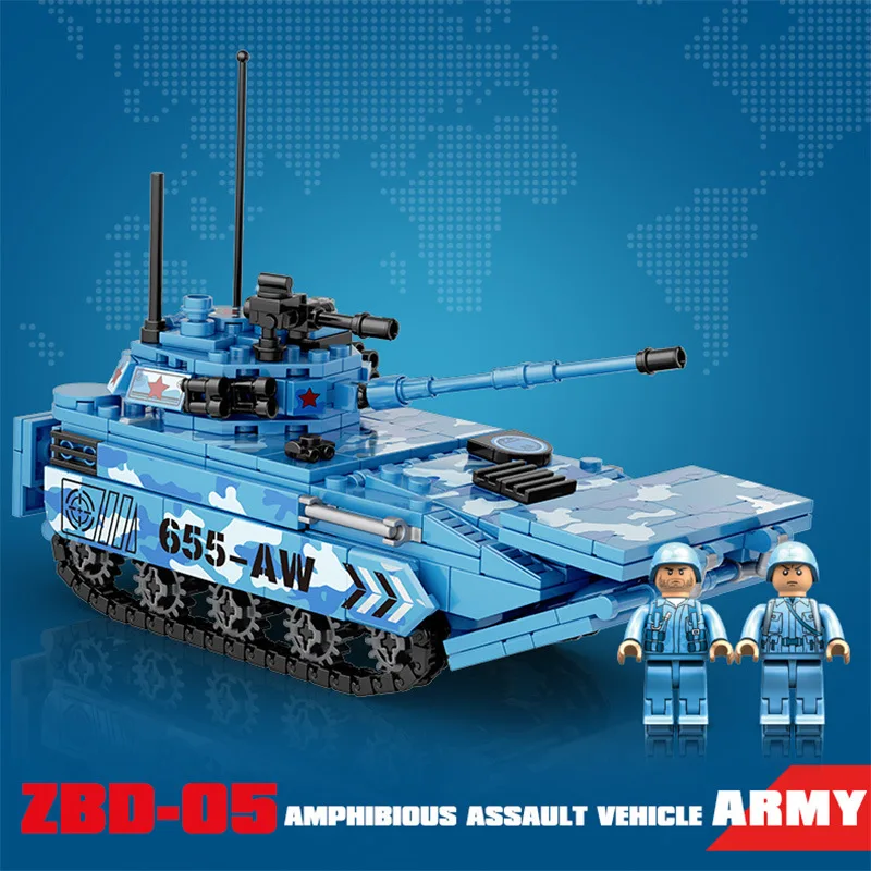 465pcs Military ZBD-05 Tank Bricks Amphibious Assault Vehicle Construction Model - £34.15 GBP