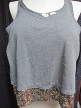 &quot;&quot;GRAY TANK TOP WITH GOLD TONE SEQUINS WIDE HEM&quot;&quot; - SIZE SMALL -MUDD - NWT - $8.89