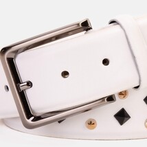 The Infanta White Spike Leather Belt image 3