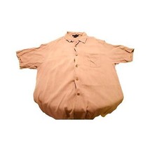 Vintage Tulliano Men`s Shirt 100% Pure Silk Pink Short Sleeve Button Dow... - £15.73 GBP