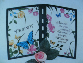 NEW Friends Floral Butterfly Decorative Plaque Tabletop Sign 10 x 7 inches - $9.95