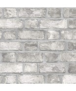 Norwall Fh37517 Farmhouse Prepasted Brick Wallpaper, 55 Sq. Ft., Grey,, ... - £32.16 GBP