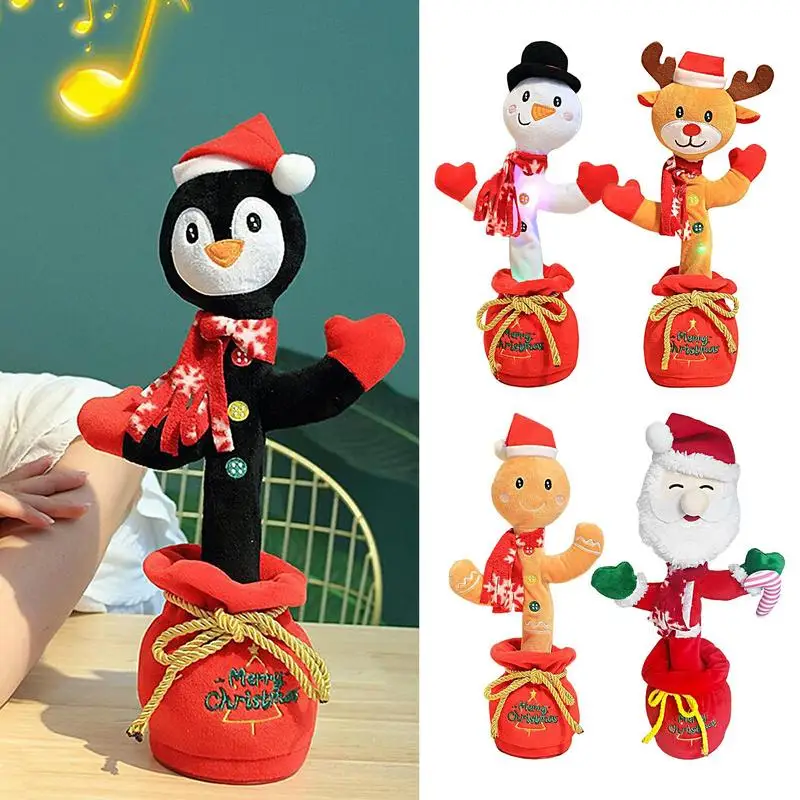 Christmas Stuffed Animal Dancing Reindeer Plush Toy Electric Recording Plush Toy - £16.93 GBP+