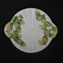 Vintage Italian Bassano Large Serving Platter Ceramic Woven Fig Hand Painted - £54.25 GBP