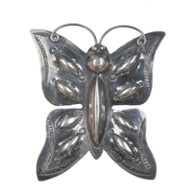 c1940&#39;s Navajo repousse silver butterfly pin - $363.83