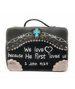 Western Bible Cover Cut Out Embroidered Scripture Verse Rhinestone Agate... - £24.91 GBP