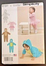 Simplicity 8181 Babies&#39; Dinosaur Ballerina Knit Rompers Jumpsuits Sz XXS-L UC - £4.09 GBP