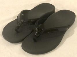 VIONIC TIDE II Women’s Size 10 Black Patent Leather Orthotic Flip Flop Sandals - £23.29 GBP