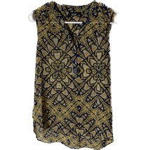 a.n.a High Low Sleeveless Tank Top Women&#39;s Small Gold/blue Happy Hour Su... - £9.41 GBP