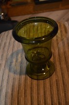 Excellent Vintage DEPRESSION GLASS Heavy Emerald Green Pedestal/Footed VASE - £7.18 GBP