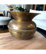 Vintage Brass Spittoon England 8 X 6&quot; Rustic Home Decor Old World Planter - $28.85