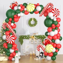 Christmas Balloon Garland Arch Kit 110 PCS Red Green White Gold Confetti Latex B - £21.79 GBP
