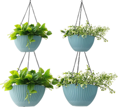 Hanging Pots for Plants Outdoor Indoor, Hanging Planters 4 Pack, 10 Inch &amp; 8 Inc - £34.17 GBP