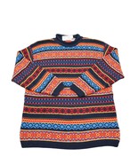 Liz and Co Sweater Mens S Multicolor Knit Fair Isle Long Sleeve Round Neck - £23.37 GBP