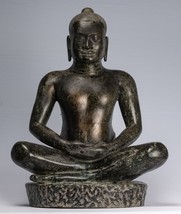 Antique Khmer Style Seated Bronze Meditation Jayavarman VII Statue - 66cm/26&quot; - £3,493.98 GBP