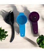 Tupperware Mini Strainer Sifter, Egg Lifter &amp; Funnel Set Black Purple &amp; ... - $18.65 CAD