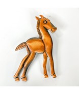 Vintage Solid Copper Horse Donkey Foal  Pony Brooch Lapel Pin - $11.87