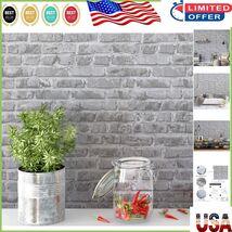 Stain Resistant Vintage Grey Brick Wallpaper, Self-Adhesive 17.7&quot; x 197&quot;... - $23.82 CAD