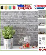 Stain Resistant Vintage Grey Brick Wallpaper, Self-Adhesive 17.7&quot; x 197&quot;... - $23.82 CAD