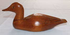 Vintage 1960s 1970s Carved Wood Duck Decoy 8 Inch - £23.49 GBP