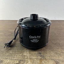 Rival Crock Pot Little Dipper Mini Slow Cooker Stoneware Black 32041 Dip Pot 1qt - $15.87