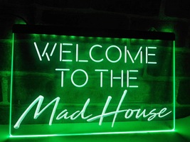 Welcome to the Mad House Illuminated Led Neon Sign, Home Decor Lights Craft Art - £20.77 GBP+