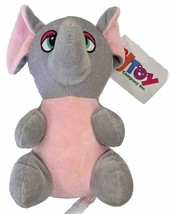 B.J. Toy Co. Pink and Gray Plush Stuffed Elephant Soft Lovey 9 in - £5.05 GBP