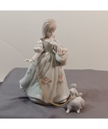 Vintage Lenwile China Ardalt Girl walking Dog Figurine #7426 Japan Colle... - £27.15 GBP