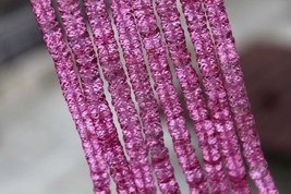 Natural, 8 inch long strand faceted pink topaz wheel / tire heishi beads... - £39.32 GBP