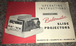 Vtg Operation Instruction Bausch &amp; Lomb Slide Balomatic 300, 305,500 Pro... - $11.76