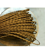 Bronze Twisted Rayon Covered Wire, Vintage Style Cloth Colour Cord, Braid - £1.08 GBP