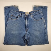 Vintage LL Bean Jeans Men&#39;s 37x30 Flannel Lined Comfort Waist Blue Denim  - $31.96