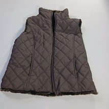 Weatherproof Women's Brown Faux Fur Reversible Full Zip Vest Size Medium image 10