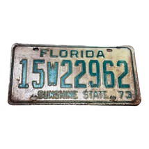 Vintage 1973 Florida Sunshine State License Plate Original 15W22962 Tag Green - £22.28 GBP