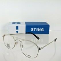 Brand New Authentic Sting Occhiali Eyeglasses Circles 1 VST 410 Col. 0579 Silver - £70.08 GBP