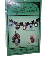 Christmas Folk Art Garland Mittens Warm Hands Paper Ornament My Time Win... - €7,26 EUR
