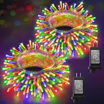 2 Pack Christmas String Lights Indoor Plug in Total 120FT 360LED Multicolor Outd - £53.58 GBP