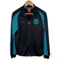 Nike Men S FCB Barcelona Black Teal Full Zip Track Jacket Foot Fut Soccer Flaw - $62.86