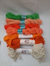 VTG Lot 7 Skeins 100% Persian Wool Needlepoint Crewel Yarn Orange Green Oatmeal - £12.62 GBP