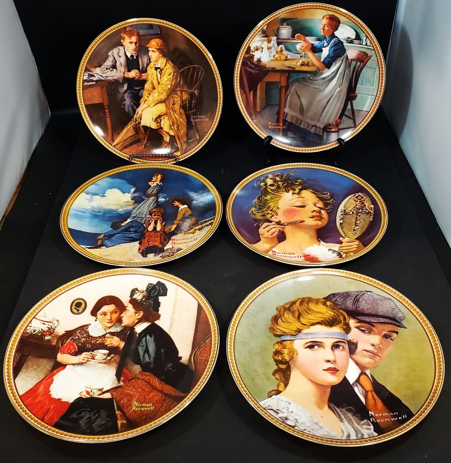 Set of 9 Norman Rockwell Plates Knowles Vintage 1983 Great Condition, Read Below - $59.39