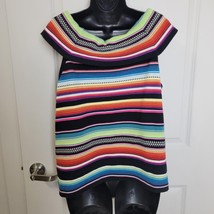 Lauren Ralph Lauren Sz L Linen/Cotton Sleeveless Sweater Top Striped Dro... - £14.03 GBP