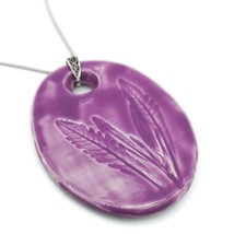 Collier pendentif lavande pressé pour femmes, bijoux artisanaux Purple... - £47.11 GBP