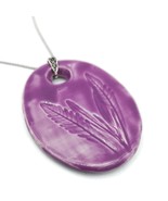 Collier pendentif lavande pressé pour femmes, bijoux artisanaux Purple... - £47.09 GBP