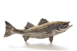 Grillie Striped Bass-N - Striped Bass Grille Ornament in Antiqued Nickel... - £47.78 GBP