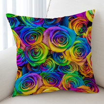 Bouquet of Colorful Roses Cushion Cover - $12.90