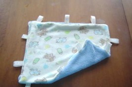  New Handcrafted Plush Tag Mini Security Blanket Blue Baby - £11.98 GBP